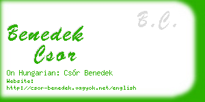 benedek csor business card