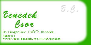 benedek csor business card